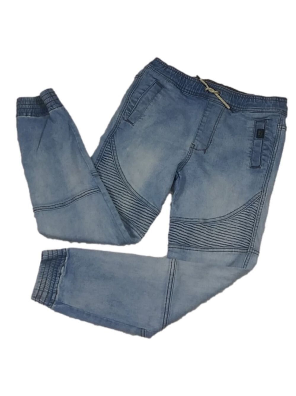 Nitrous Black Pull On Elastic Waist Jogger Jeans